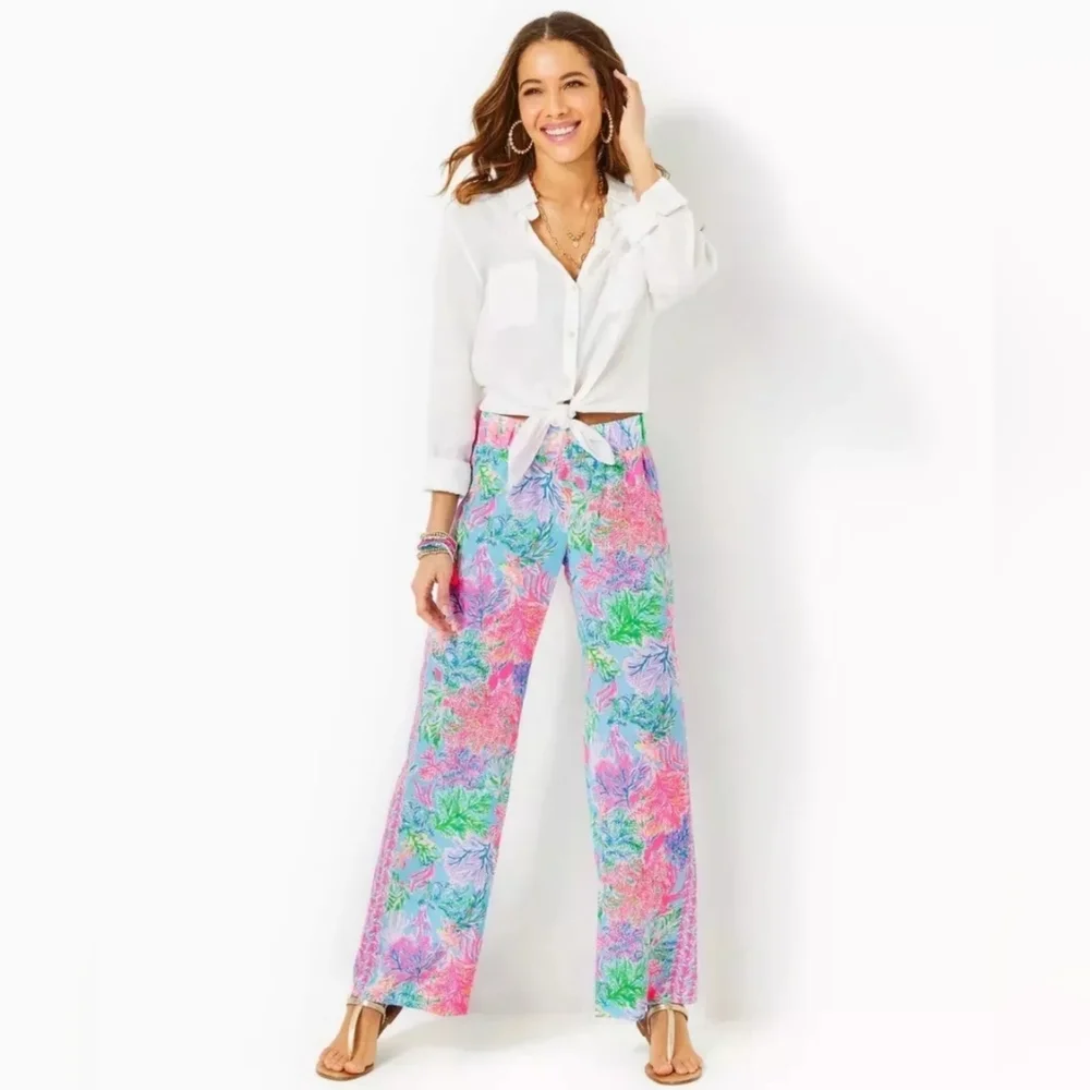 NWT Lilly Pulitzer Bal Harbour Palazzo Pants - M - Picture 2 of 6